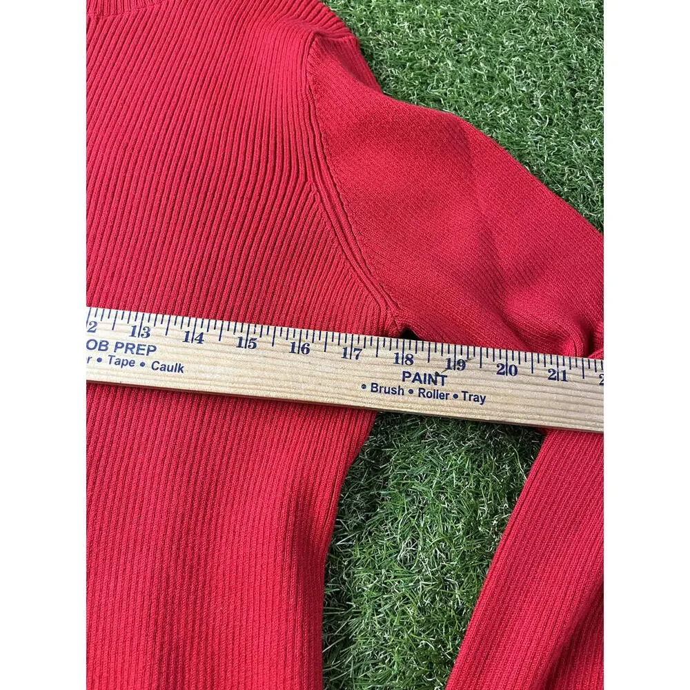 Time and Tru Women's Red Ribbed Turtleneck Sweater‎ XXL